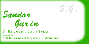 sandor gurin business card