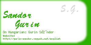 sandor gurin business card